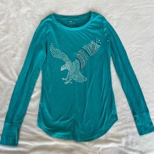 American Eagle Blue Long Sleeve Favorite